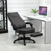 Vinsetto ergonomische bureaustoel met voetensteun, directiestoel, gestoffeerde rugleuning, bruin, 64 x 64 x 112-120 cm(m-6)