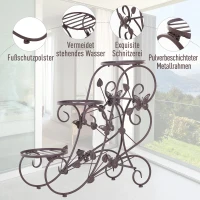 plantenplank bloemenstandaard met drie niveaus bloementrap plantenstandaard metaal brons(m-4)