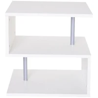 HOMCOM Salontafel bijzettafel koffietafel theetafel woonkamertafel wit houtnerf(m-4)