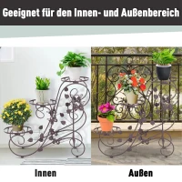 plantenplank bloemenstandaard met drie niveaus bloementrap plantenstandaard metaal brons(m-6)