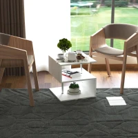 HOMCOM Salontafel bijzettafel koffietafel theetafel woonkamertafel wit houtnerf(m-2)