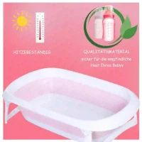 HOMCOM® babybadje ergonomisch babybadje slipvast inklapbaar kunststof roze 80 x 48 x 21 cm | Aosom.de(m-5)