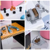 HOMCOM kinderwerkbank werkbank tafel met toebehoren bouwkraan rollenspel speelgoed vanaf 3 jaar oranje + zwart 82 x 30 x 70 cm(m-6)