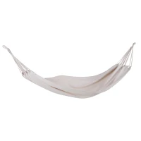 Hangmat hangende ligmat meerdere personen familiehangmat crème 200 x 100 cm(m-1)