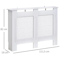 HOMCOM® radiatorombouw 112 cm witte radiatorbekleding verwarmingsbedekking, MDF, (112 L x 82 B x 19 H cm)(m-3)