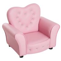 HOMCOM Kinderbank kinderstoel hartvormig prinses minibank kinderkamerbank met