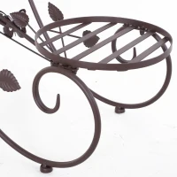 plantenplank bloemenstandaard met drie niveaus bloementrap plantenstandaard metaal brons(m-10)