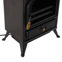 HOMCOM® Elektrische haardkachel | vrijstaande kachel | 900 / 1800 W | 41,5 x 28 x 54 cm | Zwart | Aosom.de(m-10)