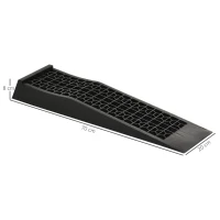 HOMCOM 2 oprijplaten, drempeloprit, oprijplaat, rubberen oprijplaten, PP, zwart, 70 x 20 x 8 cm 70x20x8 | Aosom.de(m-3)