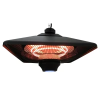 Outsunny Terrasverwarmer plafondverwarmer met LED-verlichting afstandsbediening 2000 W(m-4)