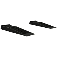 HOMCOM 2 oprijplaten, drempeloprit, oprijplaat, rubberen oprijplaten, PP, zwart, 70 x 20 x 8 cm 70x20x8 | Aosom.de(m-7)