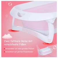 HOMCOM® babybadje ergonomisch babybadje slipvast inklapbaar kunststof roze 80 x 48 x 21 cm | Aosom.de(m-4)