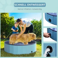 Pawhut hondenbad hondenzwembad waterbak zwembad Ø80 / 120 / 160 cm blauw/rood(m-6)