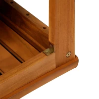 HOMCOM® Douchekruk badkrukje douchestoel badstoel badkamerstoel badrek vochtbestendig acaciahout teak 53 x 35 x 43 cm | Aosom.de(m-6)