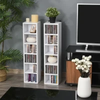 HOMCOM cd-toren cd-rek vrijstaand rek tweedelige set met twee opbergvakken(m-4)