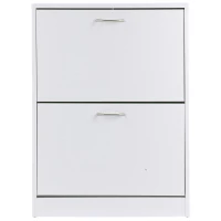 HOMCOM schoenkast schoenenkast schoenenrek schoenrek met 2 kleppen 10–12 paar spaanplaat wit 60 x 24 x 80 cm | Aosom.nl(m-7)