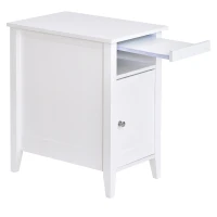 HOMCOM bijzettafel koffietafel nachttafel salontafel met kast wit(m-4)