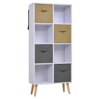 HOMCOM boekenplank keukenkast kubuskast vrijstaande stelling wit 54,5x24x122,5cm(m-7)