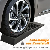 HOMCOM 2 oprijplaten, drempeloprit, oprijplaat, rubberen oprijplaten, PP, zwart, 70 x 20 x 8 cm 70x20x8 | Aosom.de(m-6)
