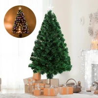 HOMCOM Kerstboom kunstkerstboom LED glasvezel 8 lichtmodi 120/150/180 cm(m-2)