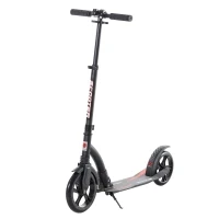 HOMCOM Kinderscooter, step met schokdemping, step, opklapbaar en in hoogte verstelbaar, vanaf 14 jaar, aluminium, zwart, 92,5 x 37,5 x 87-101,5 cm(m-1)