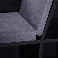 HOMCOM boekenplank met Ottomaanse bank zitbank banken & vakken met 6 opbergruimtes voor opslag zitmeubel met kussens spaanplaat schuimstof linnen zwart + grijs 102 × 30 × 61 cm(m-9)