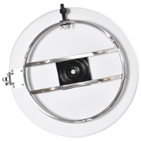 PawHut hondentrimtafel dierenverzorgingstafel draaibare droogtafel met verstelbare arm antislip tafelblad vergrendelingssysteem aluminiumlegering rand roestvrij stalen frame veiligheidslijn Ø65x 10 h(m-6)