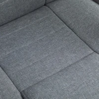 HOMCOM Moderne Ergonomische Bureaustoel met Hoge Rugleuning en Schommelfunctie in Linnentextuur Grijs(m-9)