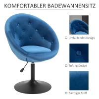 In hoogte verstelbare draaistoel met fluwelen bekleding van HOMCOM(m-5)