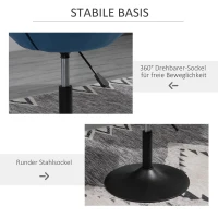 In hoogte verstelbare draaistoel met fluwelen bekleding van HOMCOM(m-4)