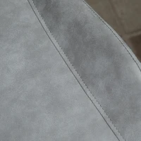 HOMCOM eetkamerstoel moderne keukenstoel met rugleuning metalen poten voor receptie woonkamer stoel synthetisch leer schuimstof metaal grijs 51,5 x 59 x 82 cm(m-7)