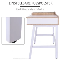 HOMCOM bureau, computertafel, bureautafel, werktafel, pc-tafel, veelzijdig inzetbaar met zes opbergvakken, lade, breed tafelblad voor studeerkamer, kantoor en woonkamer naturel 100 x 55 x 81,5 cm(m-6)