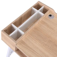HOMCOM bureau, computertafel, bureautafel, werktafel, pc-tafel, veelzijdig inzetbaar met zes opbergvakken, lade, breed tafelblad voor studeerkamer, kantoor en woonkamer naturel 100 x 55 x 81,5 cm(m-7)