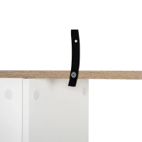 HOMCOM boekenplank S-vormige staande kast opbergkast kast met 4 niveaus bevestigingsonderdeel moderne scheidingswand spaanplaat natuurlijk hout + wit 60 x 24 x 148 cm(m-8)