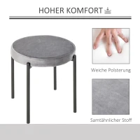 HOMCOM set van 4 eetkamer krukken stapelbaar kruk keuken kruk barkruk fluwelen touch moderne keuken eetkamer polyester staal grijs 41,5 x 41,5 x 46 cm(m-5)