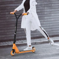 HOMCOM stuntstep kickstep aluminium oranje(m-2)