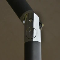 Outsunny parasol buiten parasol met solarverlichting LED zonwering staal aluminium polyester donkergrijs Ø 266 x 245 h cm(m-10)