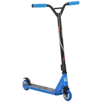 HOMCOM stuntstep met ABEC-7 voor kinderen vanaf 14 jaar kickstep fun step met deck rubber grips achterrem aluminium PU blauw 68 x 46 x 84 cm(m-5)