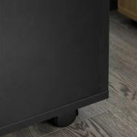 HOMCOM verrijdbare container archiefkast kantoorcontainer met lade kantoorkast voorraadcontainer spaanplaat zwart 40 x 35 x 60 cm(m-9)