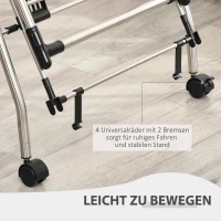 HOMCOM kledingrek wasrek wasdroger staande droger inklapbaar grote droogruimte rvs 138.5x63x208cm(m-7)