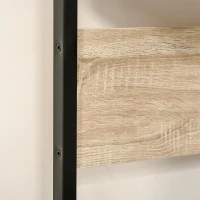 HOMCOM schrijftafel bureau computerbureau met prikbord kabeldoorvoer gat voor notities pendant spaanplaat metaal naturel hout + zwart 110 x 48 x 90 cm(m-7)