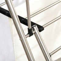 HOMCOM kledingrek wasrek wasdroger staande droger inklapbaar grote droogruimte rvs 138.5x63x208cm(m-8)