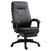 Vinsetto ergonomische bureaustoel met voetensteun, directiestoel, gestoffeerde rugleuning, zwart, 64 x 64 x 112-120 cm(m-1)