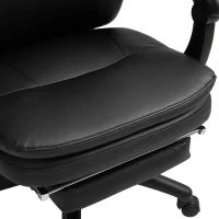 Vinsetto ergonomische bureaustoel met voetensteun, directiestoel, gestoffeerde rugleuning, zwart, 64 x 64 x 112-120 cm(m-9)