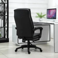 Vinsetto ergonomische bureaustoel met voetensteun, directiestoel, gestoffeerde rugleuning, zwart, 64 x 64 x 112-120 cm(m-5)
