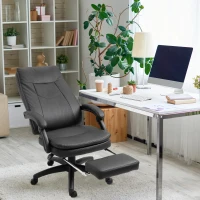 Vinsetto ergonomische bureaustoel met voetensteun, directiestoel, gestoffeerde rugleuning, zwart, 64 x 64 x 112-120 cm(m-7)