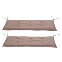 Outsunny Bankhoes set van 2 bankkussens zitkussens voor tuinbank bekleding polyester beige(m-1)