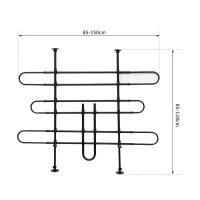 PawHut verstelbaar autorooster hondenrek bagagerek stalen tussenschot(m-3)