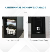 HOMCOM computertafel kantoortafel speeltafel PC-tafel met schuiflade E1-spaanplaat zwart 104 x 48 x 95,5 cm(m-7)