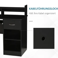 HOMCOM computertafel kantoortafel speeltafel PC-tafel met schuiflade E1-spaanplaat zwart 104 x 48 x 95,5 cm(m-4)